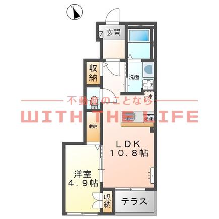 クレジデンス梅満(1LDK/1階)の間取り写真