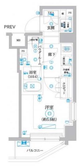 セジョリ横浜鶴見Ⅲ(1K/6階)の間取り写真