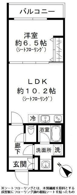 ファインクレスト巣鴨(1LDK/4階)の間取り写真