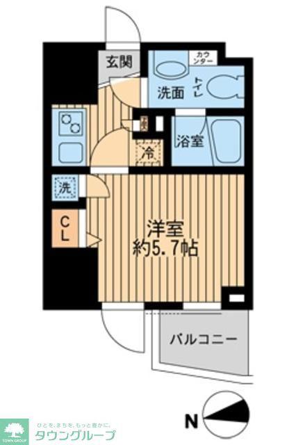 ライブコート草加(1K/7階)の間取り写真