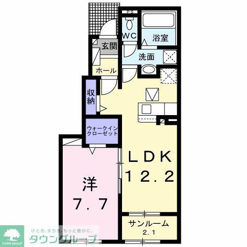 ルパルク I(1LDK/1階)の間取り写真