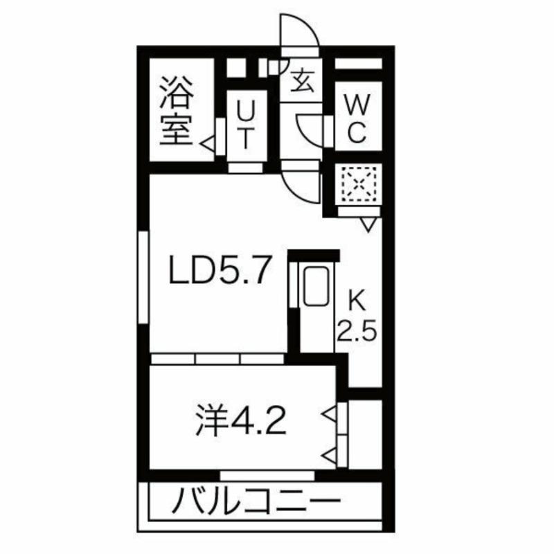 ピーコック平岸(1LDK/4階)の間取り写真