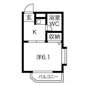 アヴニール(1K/4階)の間取り写真