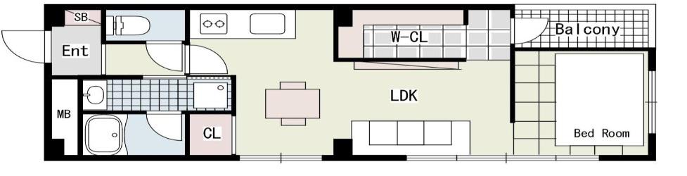 エクラシア春日野(1LDK/4階)の間取り写真