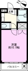 プレステージ関根III(1K/3階)の間取り写真