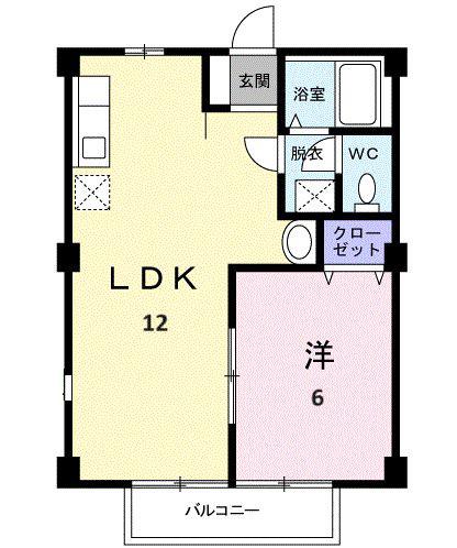 アルカンシェル(1LDK/2階)の間取り写真