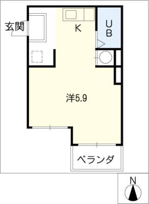 アスパイア平針(ワンルーム/4階)の間取り写真