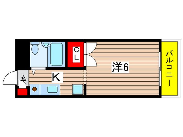 セシーズ生田(1K/1階)の間取り写真