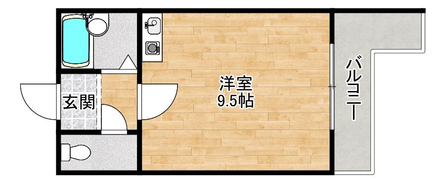 ハウスパティオ(ワンルーム/2階)の間取り写真