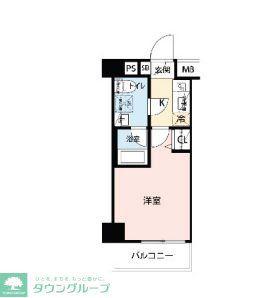 スパシエ川崎ウエスト(1K/8階)の間取り写真
