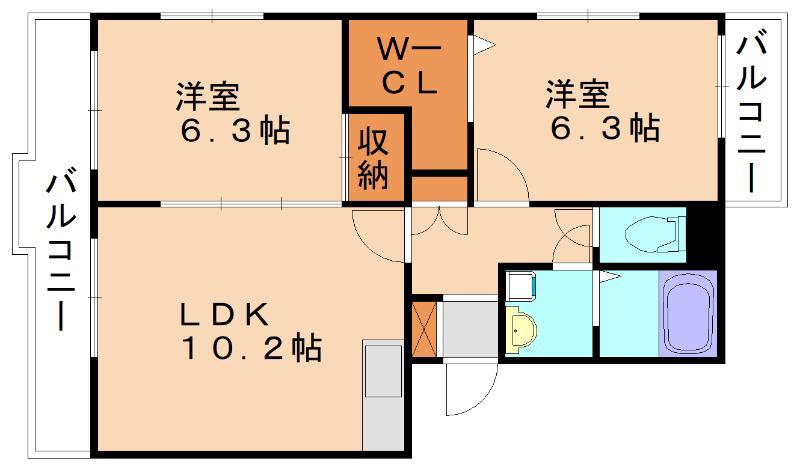 ケヤキハウスA(2LDK/1階)の間取り写真