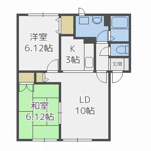 ハイセレールつばき(2LDK/2階)の間取り写真