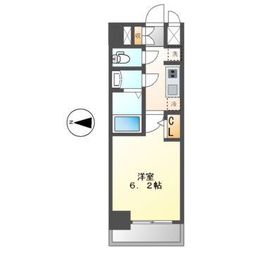 プレサンスSAKAEフロント(1K/10階)の間取り写真
