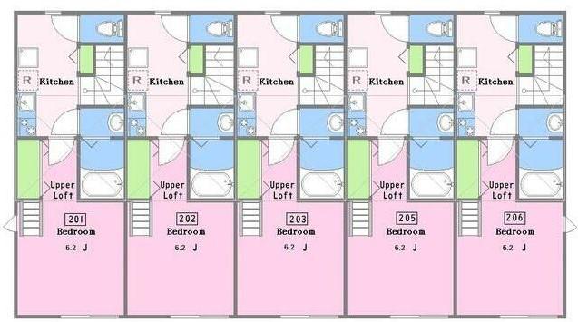 PASTEL千歳台II(1K/2階)の間取り写真