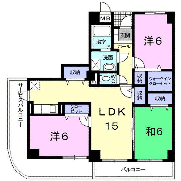 スプリングフィールド(3LDK/5階)の間取り写真