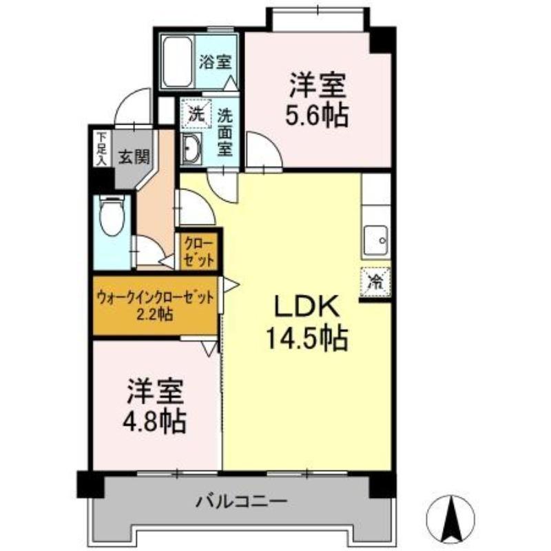 ラフォーレ井ノ口(2LDK/1階)の間取り写真