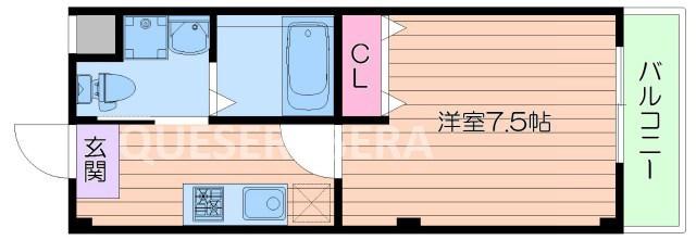 シャルム千林(1K/3階)の間取り写真