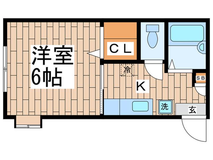ハイツ光池上I(1K/1階)の間取り写真