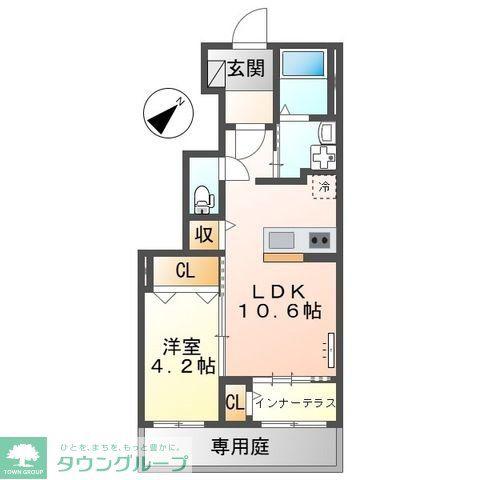 カーサ・ペルラ(1LDK/1階)の間取り写真