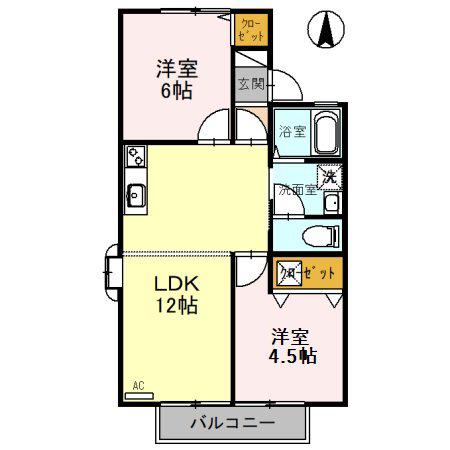 エクセル近江(2LDK/2階)の間取り写真