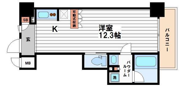 アーバネックス北浜(ワンルーム/3階)の間取り写真
