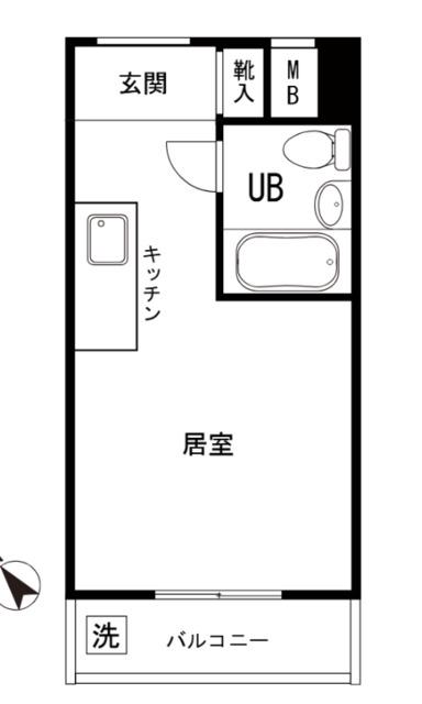 メゾンドオヌール(ワンルーム/2階)の間取り写真