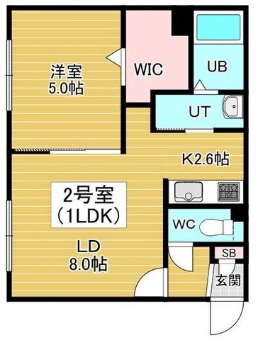 エターナリー(1LDK/2階)の間取り写真