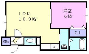 グリシーヌルージュ(1LDK/1階)の間取り写真