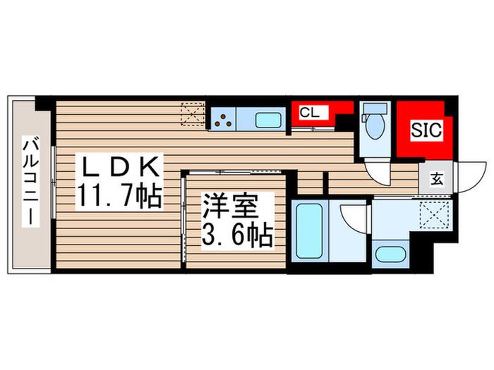 アートレジデンスインおおたかの森(1LDK/2階)の間取り写真