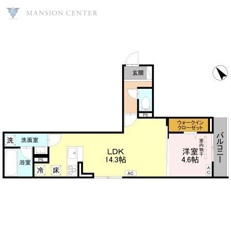 D-ROOM東明(1LDK/1階)の間取り写真