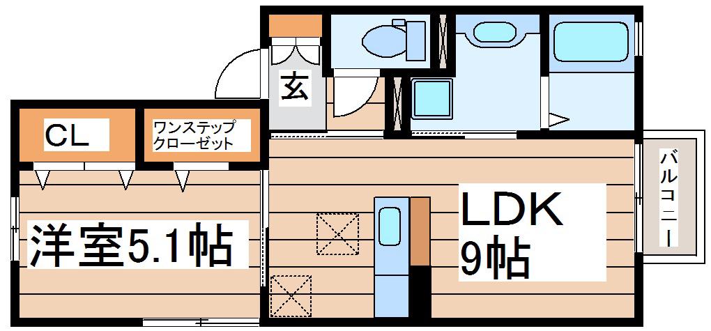 RAFFINE(1LDK/2階)の間取り写真