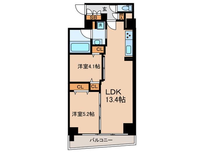 ルミーク文京千石(2LDK/3階)の間取り写真