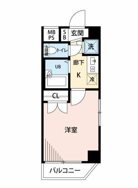 シンシア蒲田(1K/2階)の間取り写真