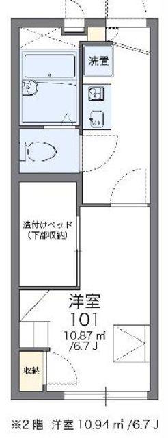 レオパレスオープンハウス21(1K/1階)の間取り写真