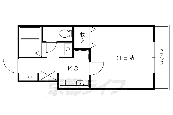ラスカルの森(1K/2階)の間取り写真