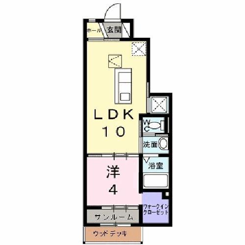 アリエッタ(1LDK/1階)の間取り写真