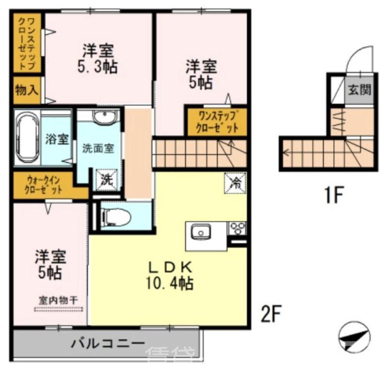 グランベリエ(3LDK/2階)の間取り写真