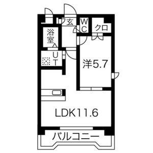 サンアロ-(1LDK/3階)の間取り写真