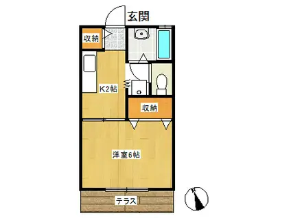 サンライズハイツ(1K/1階)の間取り写真