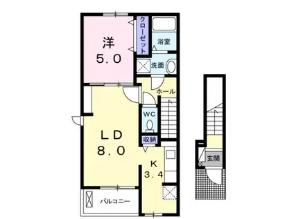 メイビオーラ(1LDK/2階)の間取り写真