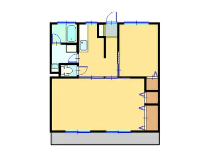 落合ビル(2DK/3階)の間取り写真