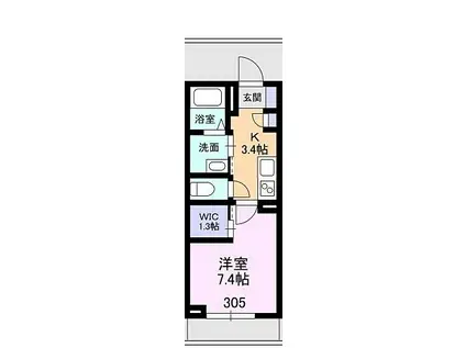 エスペランザ(1K/3階)の間取り写真