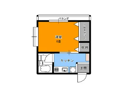 中野荘(1K/2階)の間取り写真