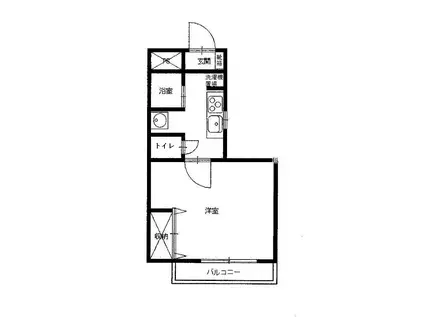 アーバンフラッツ賀来(1K/3階)の間取り写真