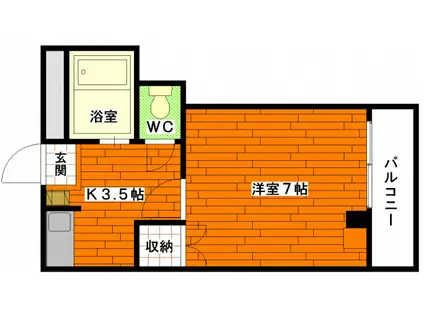 ハイツイシダIII(1K/3階)の間取り写真