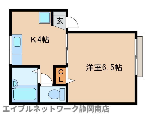 ハイカムール・ヒロ(1K/1階)の間取り写真