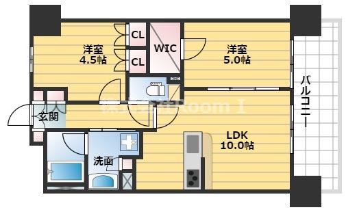 SK RESIDENCES(2LDK/5階)の間取り写真
