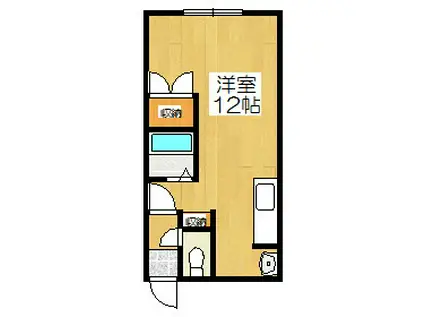 大昭グリーンヒル2(ワンルーム/2階)の間取り写真