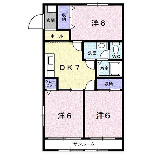 ステイズII(3DK/2階)の間取り写真