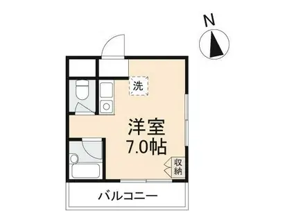 CALVERT西宝町(ワンルーム/6階)の間取り写真